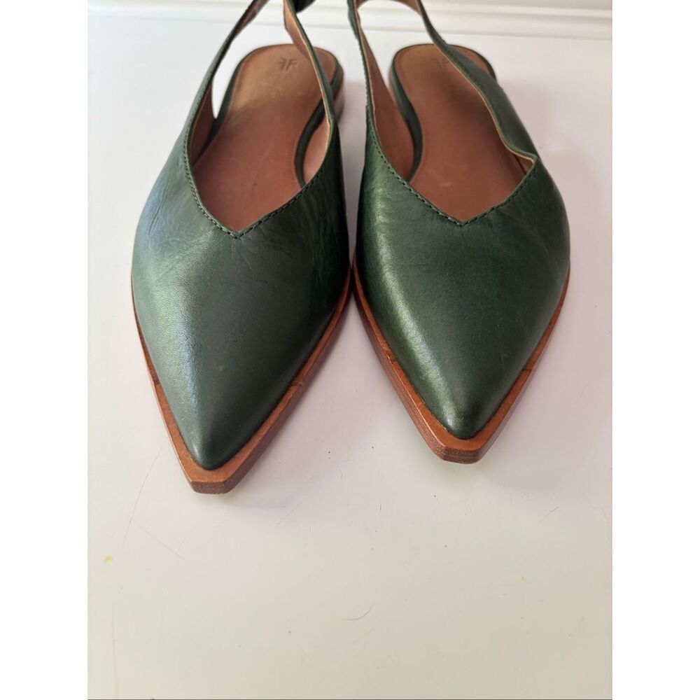 Frye Green Leather Slingback Flats - Picture 2 of 5